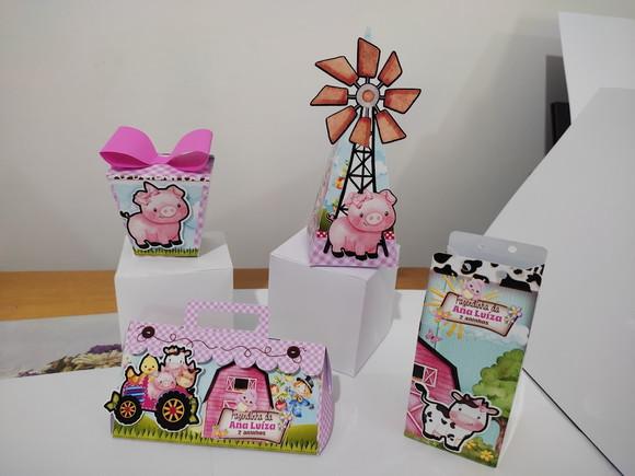 Personalizados Fazendinha Aquarelada Menina - 40 Cx