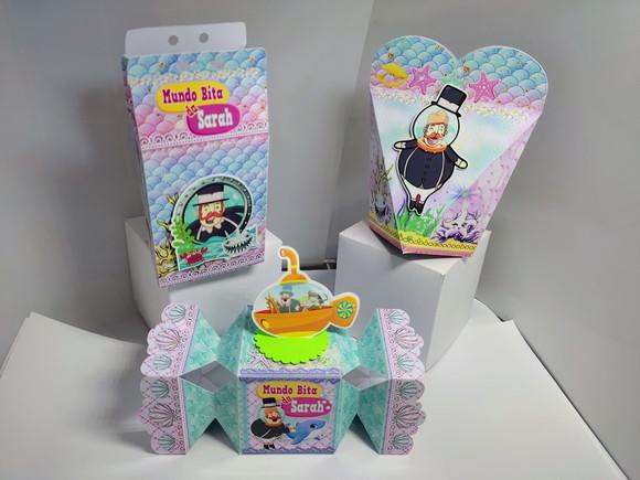 Personalizados Fundo do Mar Bita Rosa - 40 Caixas