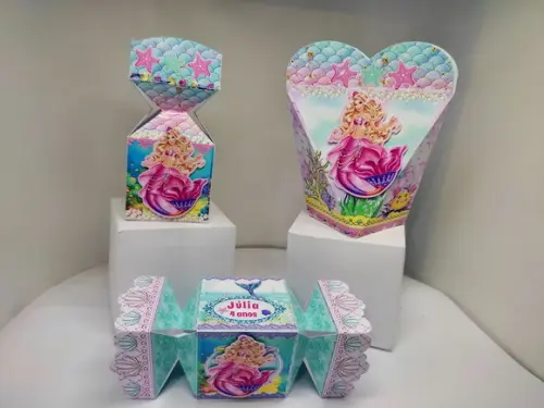 40 Caixinhas Personalizadas Barbie Sereia
