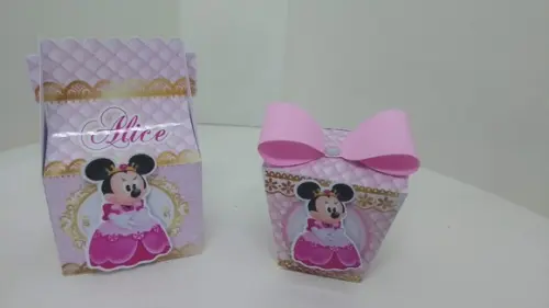 40 Caixinhas Personalizados Minnie Realeza