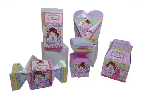 40 Personalizados Circo Aquarelado Menina