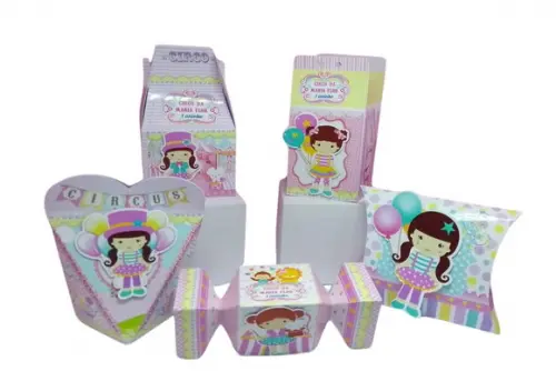 40 Personalizados Circo Aquarelado Menina