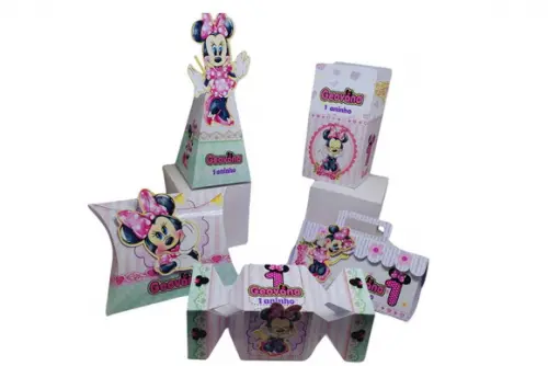 40 Personalizados Minie Rosa