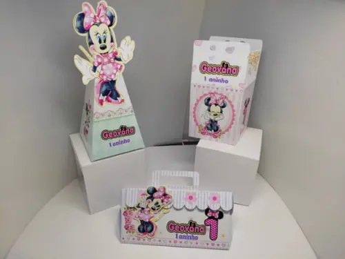 40 Personalizados Minie Rosa Clean