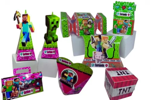 40 Personalizados Tema Minecraft