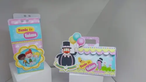 40 Caixinhas 3d Personalizadas Mundo Bita Rosa
