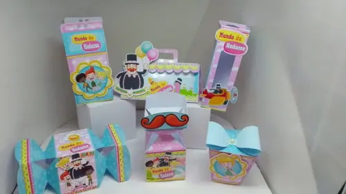 40 Caixinhas 3d Personalizadas Mundo Bita Rosa