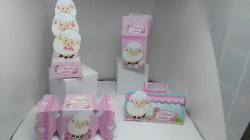 50 Caixinhas 3d Personalizadas Ovelhinhas