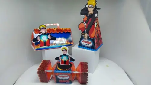 40 Caixinhas 3d Personalizadas Naruto