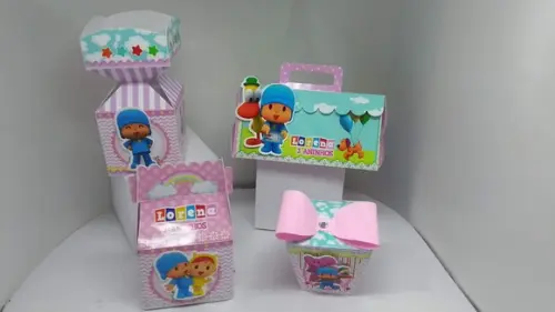 40 Caixinhas 3d Personalizadas Pocoyo Menina