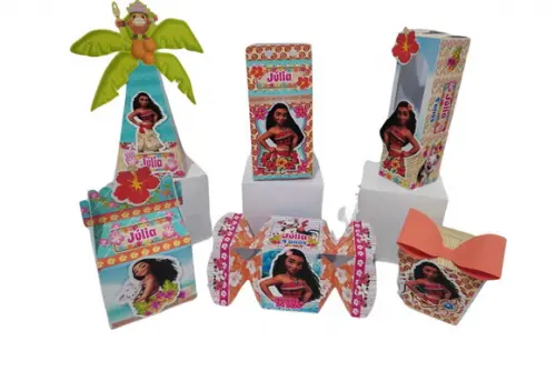 50 Caixinhas Personalizadas Moana Moçinha