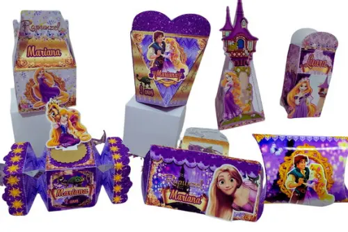 50 Caixinhas Personalizadas Rapunzel