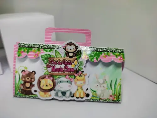 50 caixinhas personalizadas safari menina