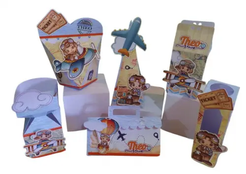 50 Personalizados 3d - Aviador - Volta ao Mundo