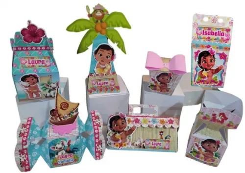 50 Personalizados 3d Moana Baby
