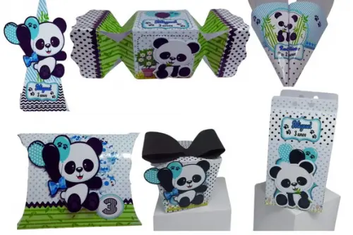 50 Personalizados Panda Menino