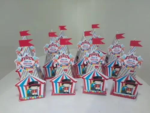 Caixinhas 3d Personalizadas Tema Circo - 40 Cx