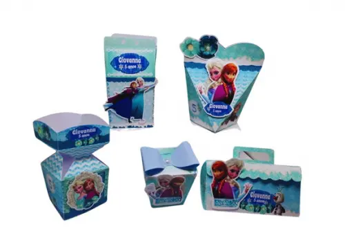Kit 40 Caixinhas 3d Personalizadas Frozen