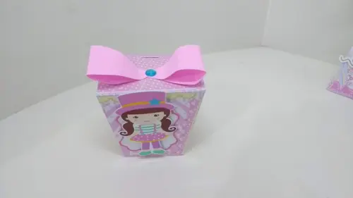 Kit 40 Caixinhas 3d Personalizadas Tema Circo Rosa