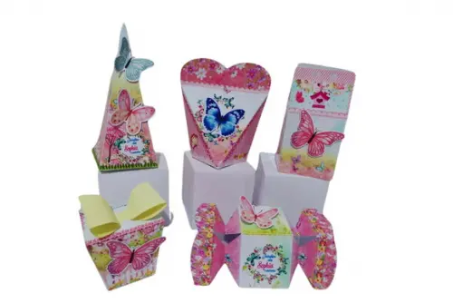 Kit 40 Caixinhas Personalizadas Jardim das Borboletas