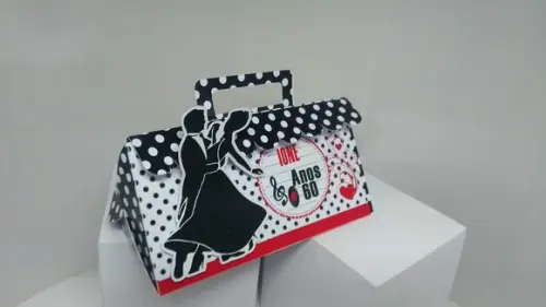 Kit 40 Caixinhas 3d Personalizadas Anos 60