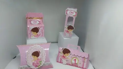 Kit 40 Caixinhas 3d Personalizadas Bailarina