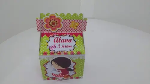 Kit 40 Caixinhas 3D Personalizadas chapeuzinho vermelho