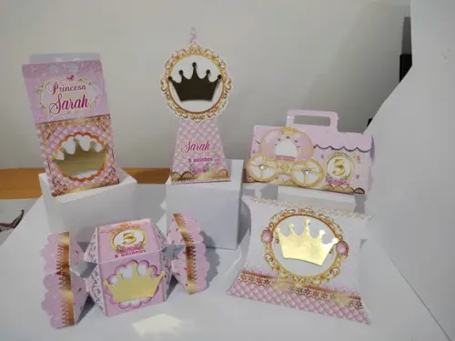 Kit 50 Caixinhas 3D Personalizadas coroa