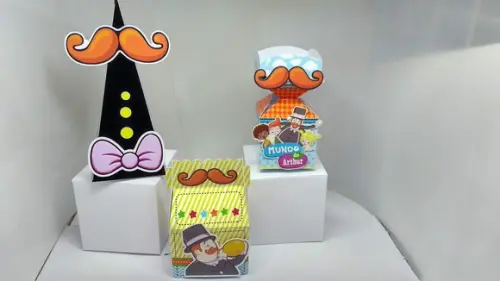 Kit 40 Caixinhas 3D Personalizadas Mundo Bita menino