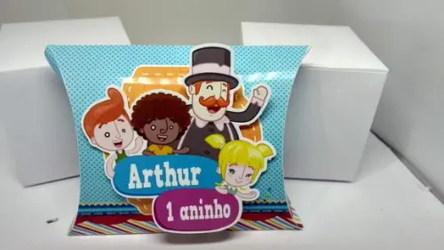 Kit 40 Caixinhas 3D Personalizadas Mundo Bita menino