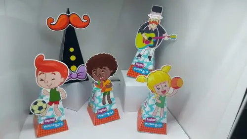 Kit 40 Caixinhas 3D Personalizadas Mundo Bita menino