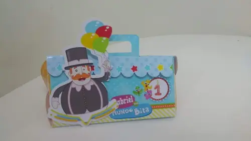 Kit 40 Caixinhas 3D Personalizadas Mundo Bita menino