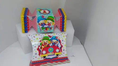 kit 40 caixinhas 3d personalizadas Patati e Patata