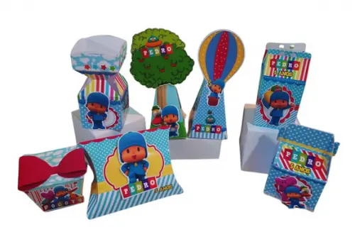 Kit 40 Caixinhas 3d Personalizadas Pocoyo