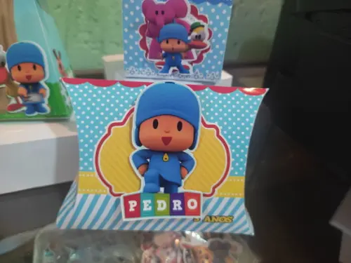 Kit 40 Caixinhas 3d Personalizadas Pocoyo