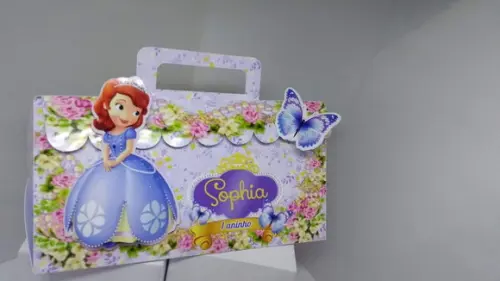 Kit 40 Caixinhas 3d Personalizadas Princesa Sophia