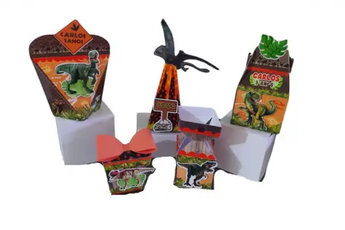 Kit 40 Caixinhas Personalizadas  Dinossauro