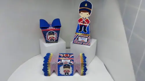 Kit 40 Caixinhas 3D Personalizadas Soldadinho de Chumbo