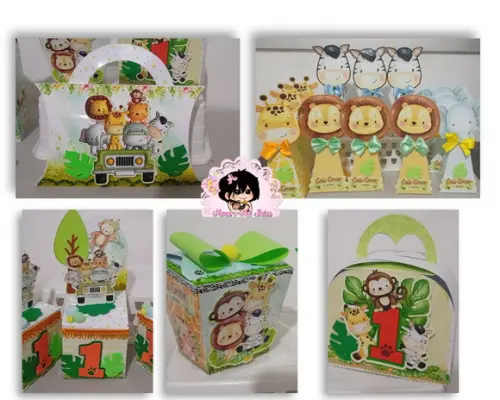 Kit Personalizados Safari Tamanho Grande 20 Unidades