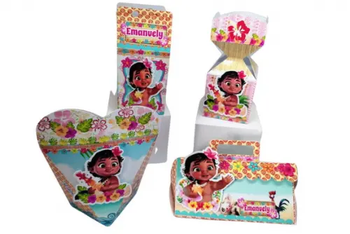 Lembrancinhas  40 Caixinhas 3d Moana Baby