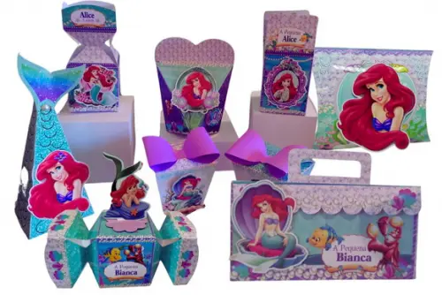 Personalizados Pequena Sereia 3d - 40 Itens
