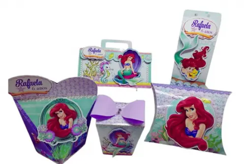 Personalizados Pequena Sereia 3d - 40 Itens