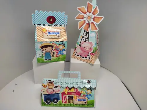 Personalizados Fazendinha Aquarelada - 40 Unidades 3d