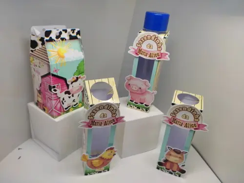 Personalizados Fazendinha Aquarelada - 40 Unidades 3d