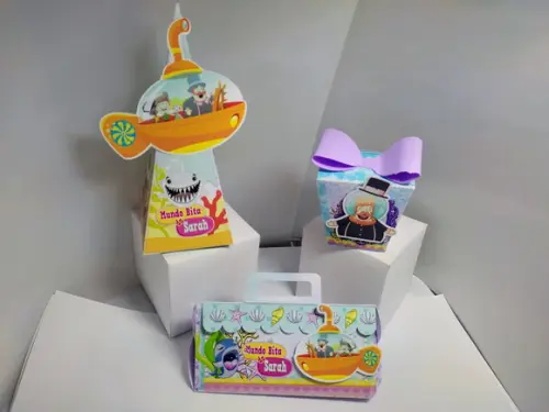 Personalizados Fundo do Mar Bita Rosa - 40 Caixas