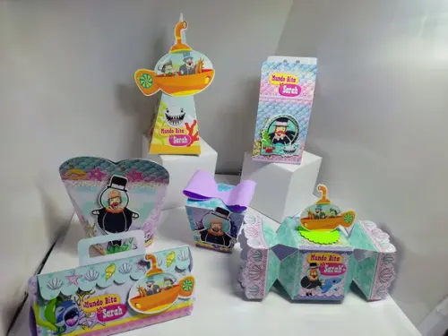 Personalizados Fundo do Mar Bita Rosa - 40 Caixas