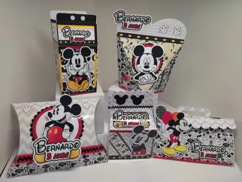 Personalizados Mickey Retro 3d - 40 Unidades