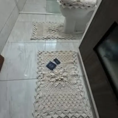 Jogo de banheiro em relevo