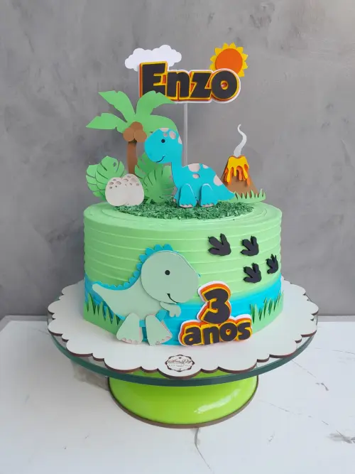 Topo de bolo do dinossauro