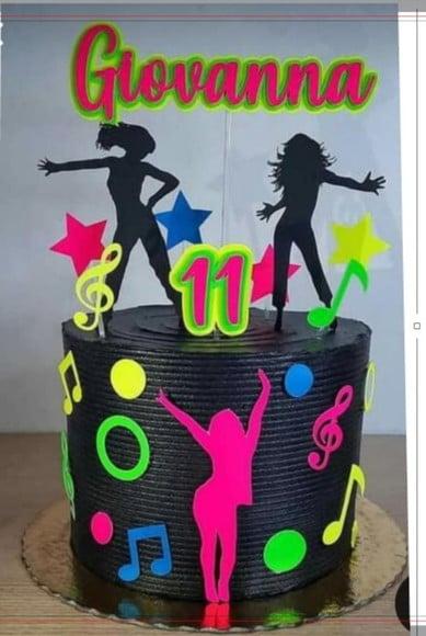 Arquivo de Corte Topo de Bolo Balada Neon
